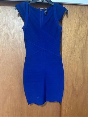 Marciano royal blue bodycon mini dress
